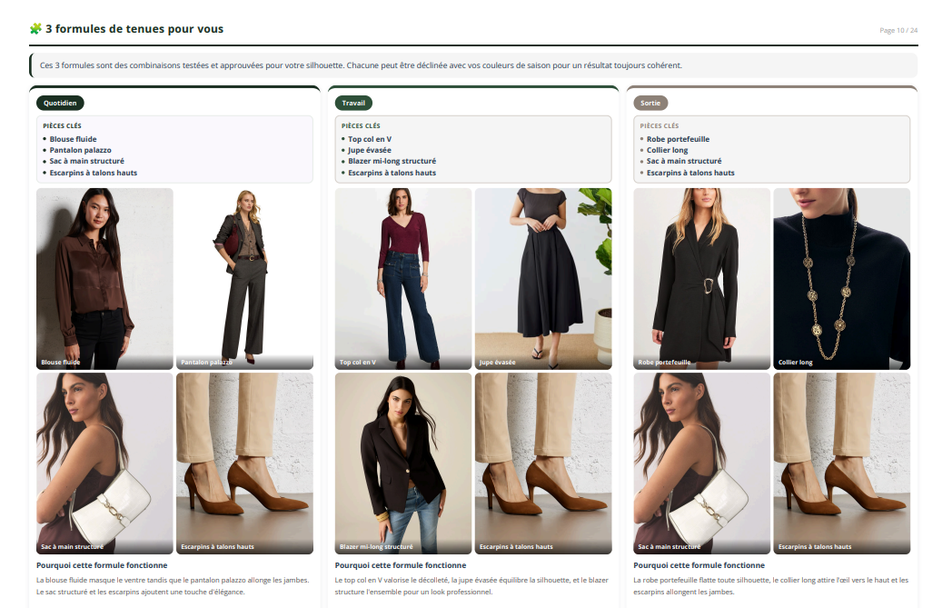 Extrait rapport MyStylist - Analyse morphologique et formules de tenues