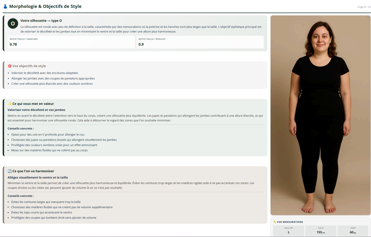 Extrait rapport MyStylist - Analyse morphologique et formules de tenues