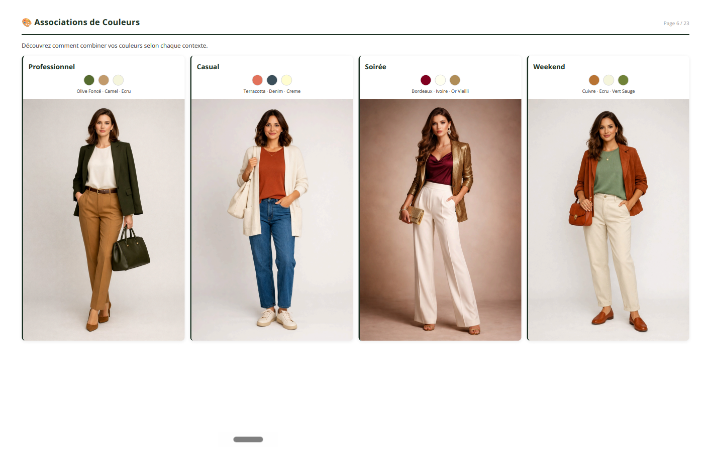 Extrait rapport MyStylist - Associations de couleurs par occasion